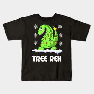 Tree Rex Christmas Tree Kids T-Shirt